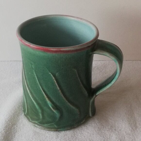 Green & Blue Pottery Mug - Picture 1 of 5